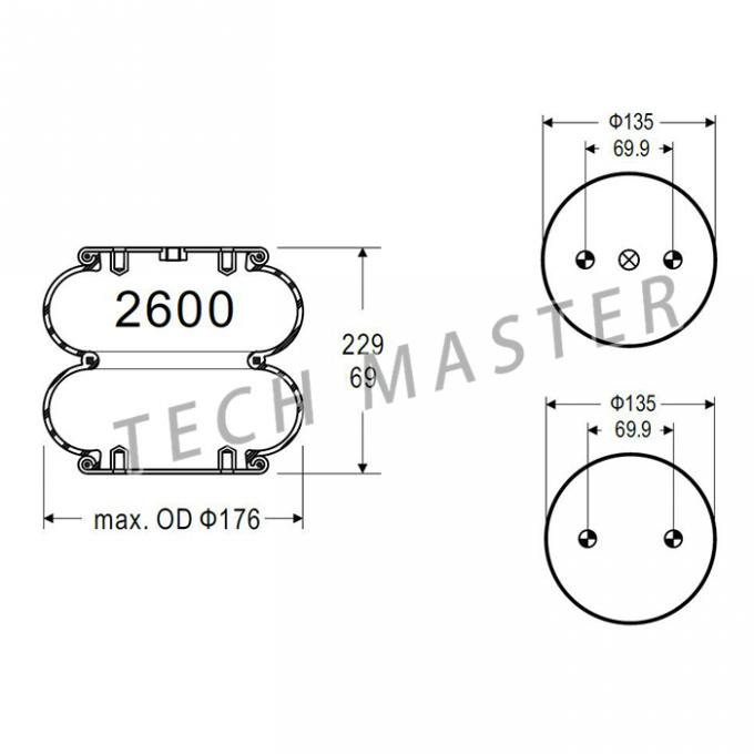 Ressorts pneumatiques industriels pour le transporteur américain de collecte américaine, Firestone W01-358-3400